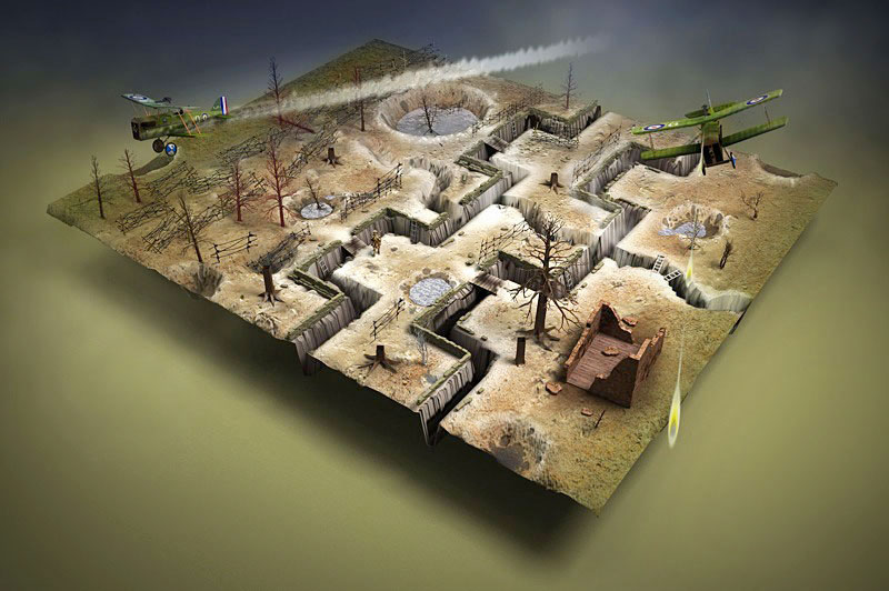ww1 trench 3d map